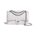 Chanel White Iridescent Lambskin Reissue 2.55 225 Bag