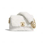Chanel White Shearling Lambskin Flap Bag