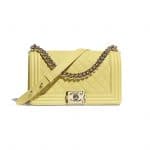 Chanel Yellow Old Medium Boy Chanel Flap Bag