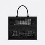 Dior Black Mesh Embroidery Book Tote Bag