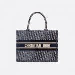 Dior Blue Oblique Embroidered Velvet Small Book Tote Bag