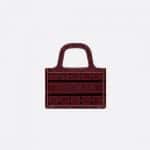 Dior Burgundy Oblique Embroidered Velvet Mini Book Tote Bag