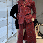 Chanel Red Tweed Coat and Skirt