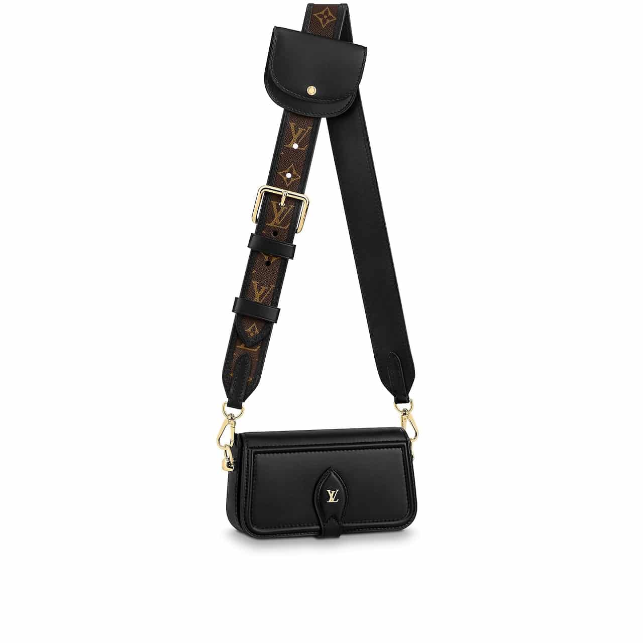 louis vuitton black crossbody strap