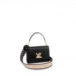 Louis Vuitton Black Twist MM Bag with Monogram Flower Strap