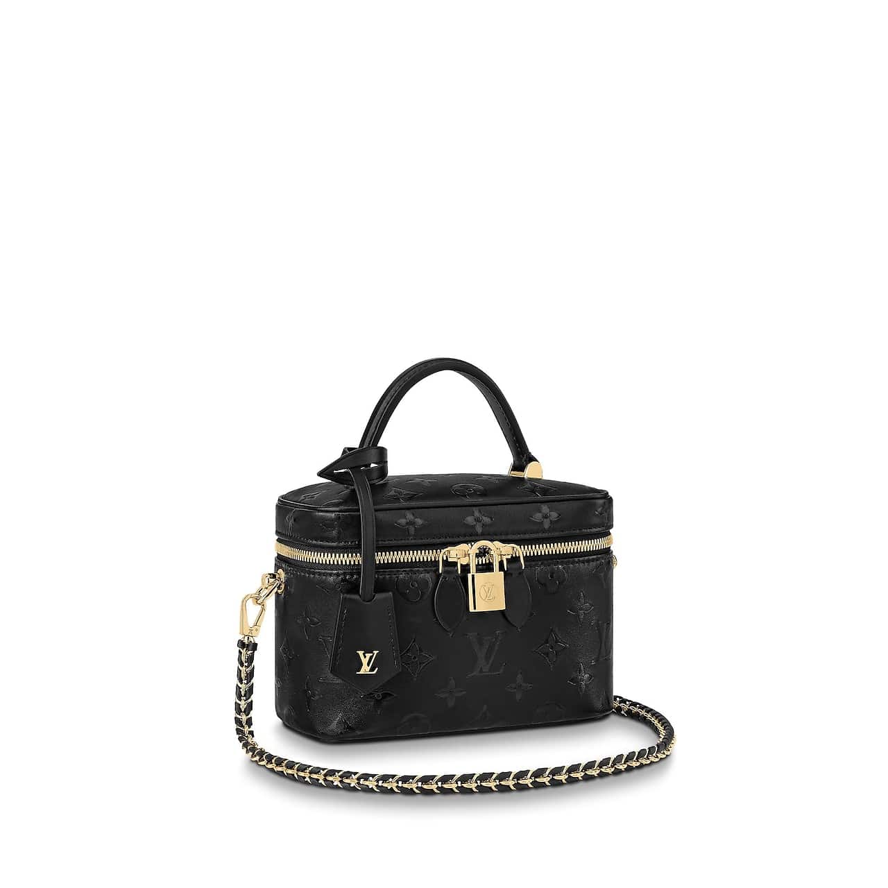 Louis Vuitton Black Leather MyLockMe Chain Pochette Bag - Yoogi's Closet