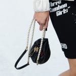 Chanel Black Drawstring Bag with Pearl Strap - Spring 2021