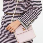 Chanel Light Pink Flap Bag with Pearl Strap - Spring 2021