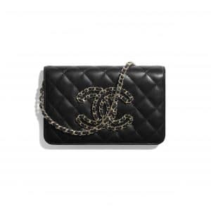 Chanel Black Lambskin Wallet on Chain