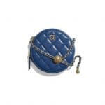 Chanel Blue Pearl Crush Round Clutch with Chain