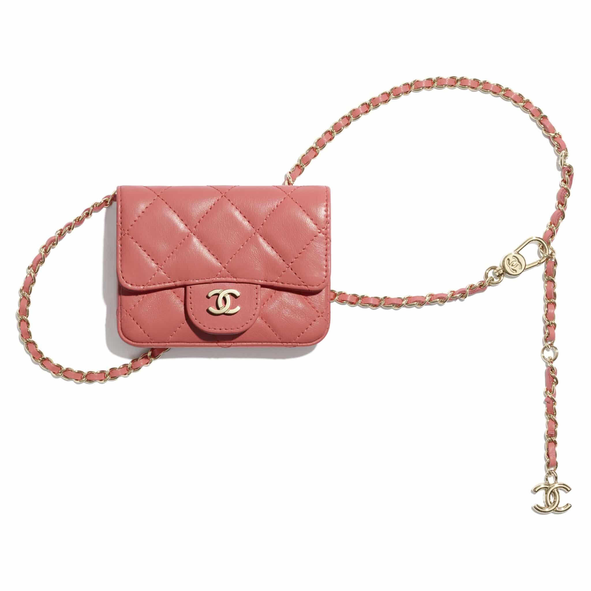 Chanel Coral Lambskin Classic Belt Bag