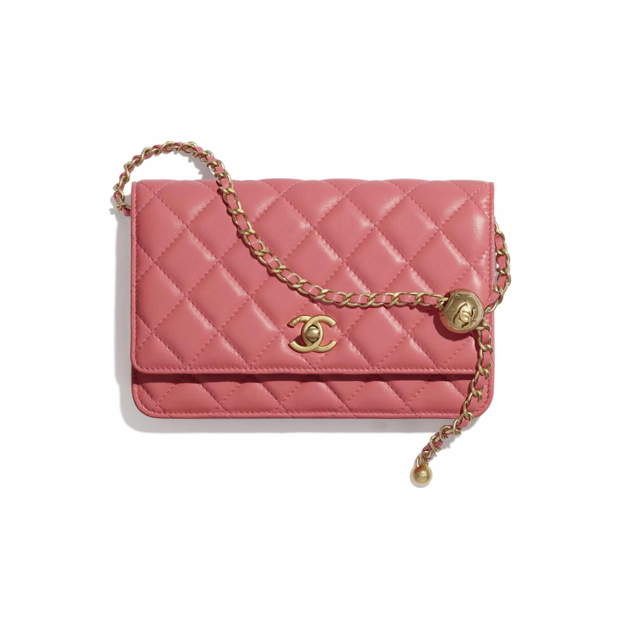 Chanel Pink 19 Mini Pouch On Chain Leather ref.941933 - Joli Closet