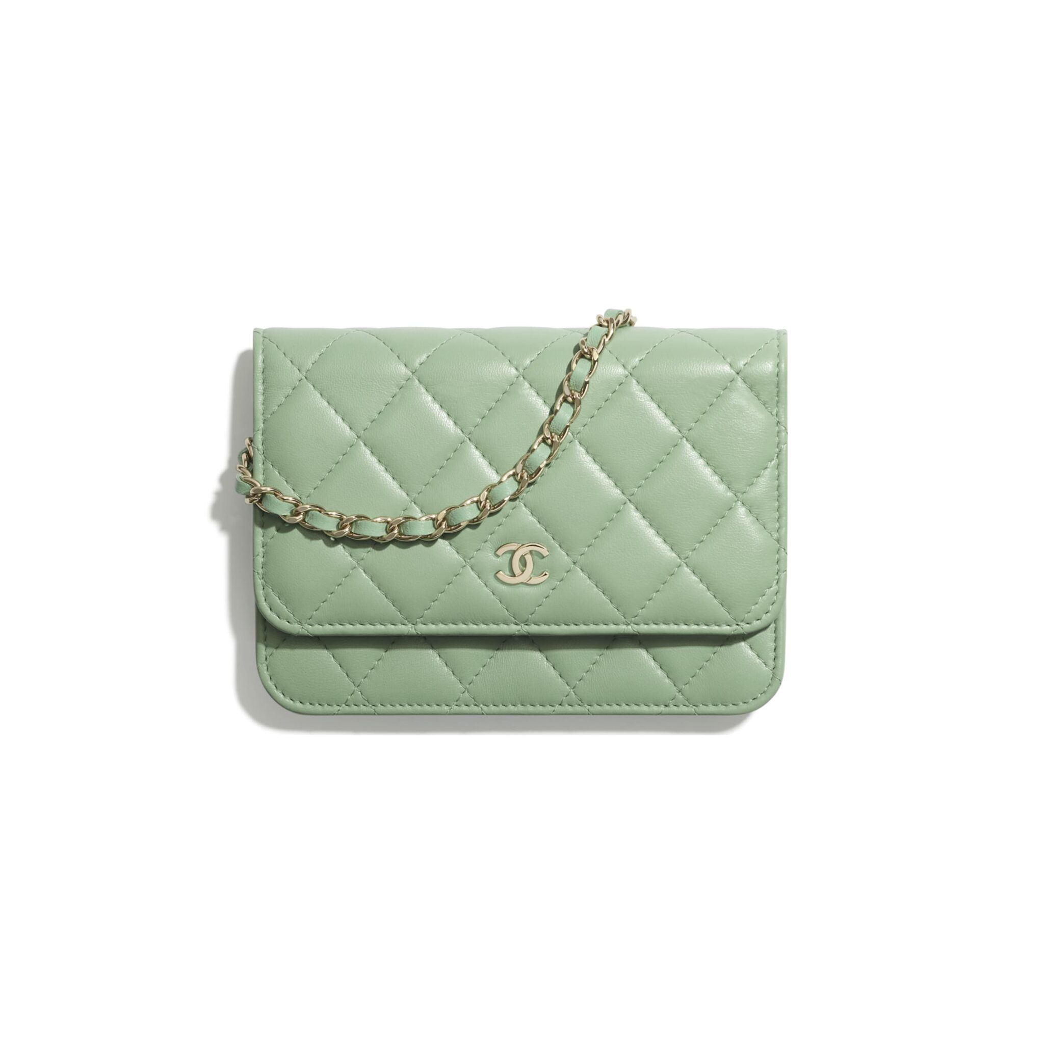 chanel green wallet on chain