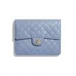 Chanel Sky Blue Lambskin Flap Case