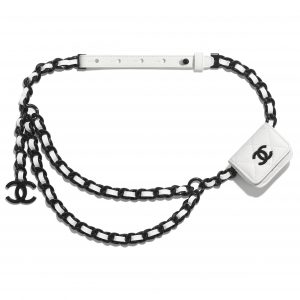 Chanel White/Black My Everything Belt Airpods Pro Holder