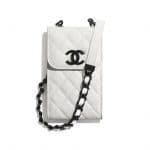 Chanel White/Black My Everything Clutch with Chain