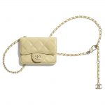 Chanel Yellow Lambskin Classic Belt Bag