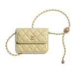 Chanel Yellow Pearl Crush Clutch with Chain