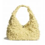 Chanel Yellow Tweed/Lambskin Large Hobo Bag
