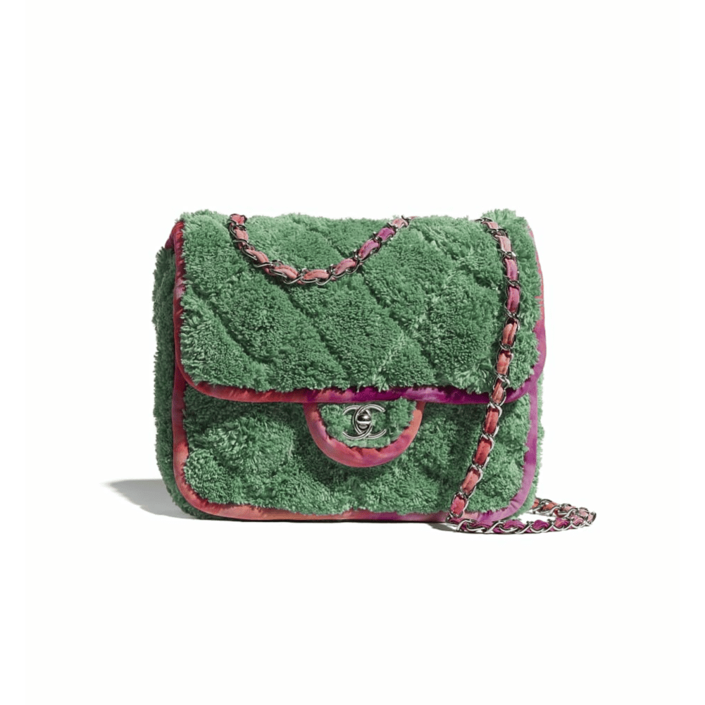 Chanel Green Mixed Fibers Mini Flap Bag