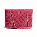 Chanel Coral Mixed Fibers Large Shopping Bag