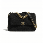 Chanel Black Tweed Chanel 19 Large Flap Bag