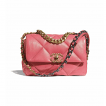 Chanel Coral Lambskin Chanel 19 Flap Bag