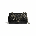 Chanel Black Coco Charms Flap Bag