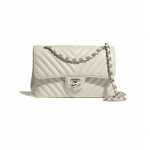 Chanel Beige Chevron Small Classic Flap Bag