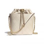 Chanel Beige Lambskin Large Drawstring Bag