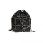 Chanel Black Lambskin Drawstring Bag