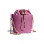 Chanel Pink Grained Lambskin Drawstring Bag