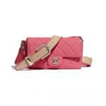 Chanel Coral Grained Calfskin Flap Bag