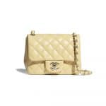Chanel Yellow Lambskin Mini Classic Flap Bag