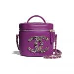 Chanel Purple Lambskin and Crystal Vanity Case Bag