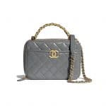 Chanel Gray Lambskin/Shiny Crumpled Calfskin Vanity Case Bag