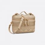 Dior Beige Cannage Lambskin Small DiorTravel Vanity Case Bag