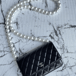 Chanel Black Maxi Pearls Wallet on Chain 3