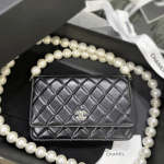 Chanel Black Maxi Pearls Wallet on Chain 1
