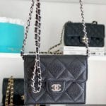 Chanel Black Caviar Cardholder on a Chain