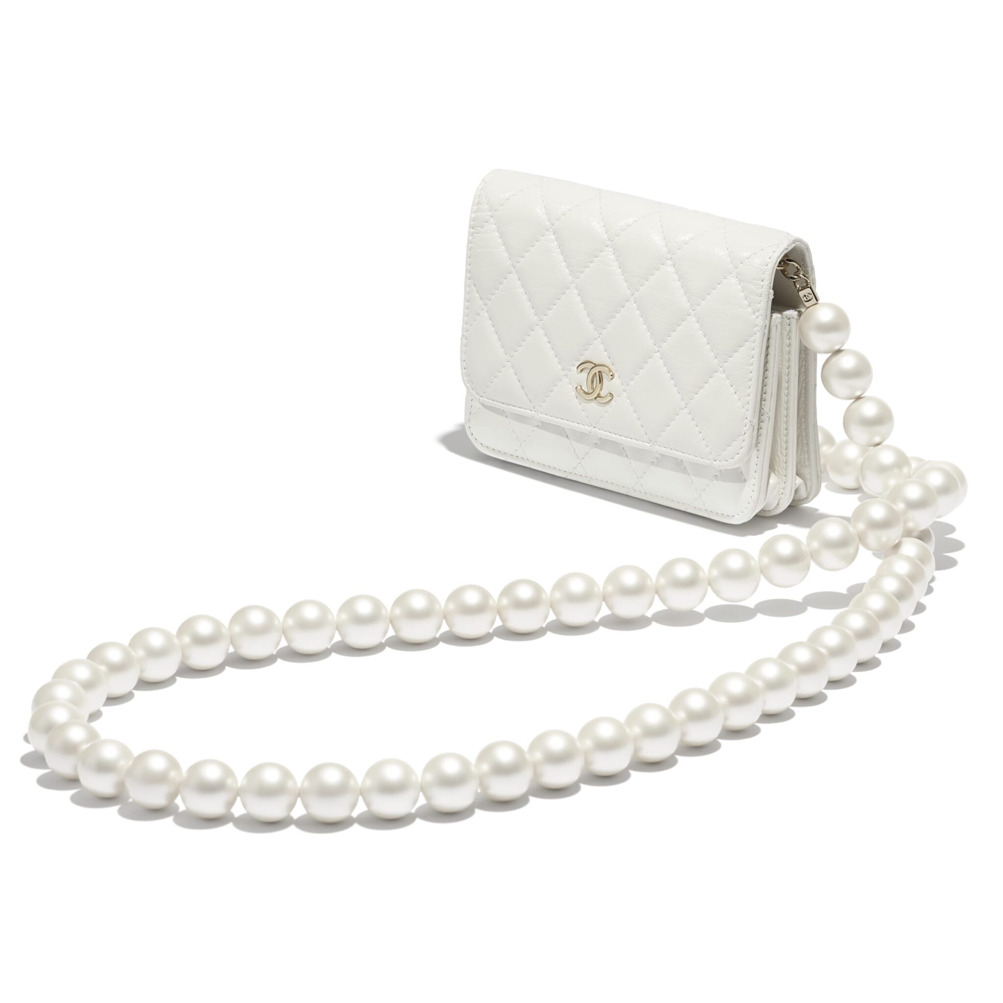 chanel wallet on chain pearl