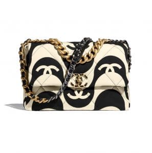 chanel white and black purse