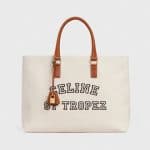 Celine Natural/Tan Textile St Tropez Print Horizontal Cabas Bag