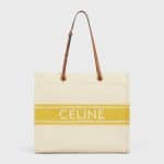 Celine Yellow/Tan Plein Soleil Textile Squared Cabas Bag