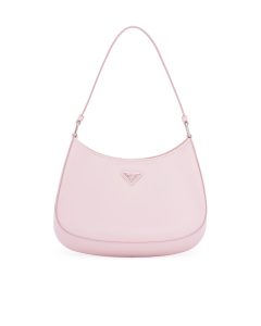 Prada Alabaster Pink Brushed Leather Cleo Shoulder Bag