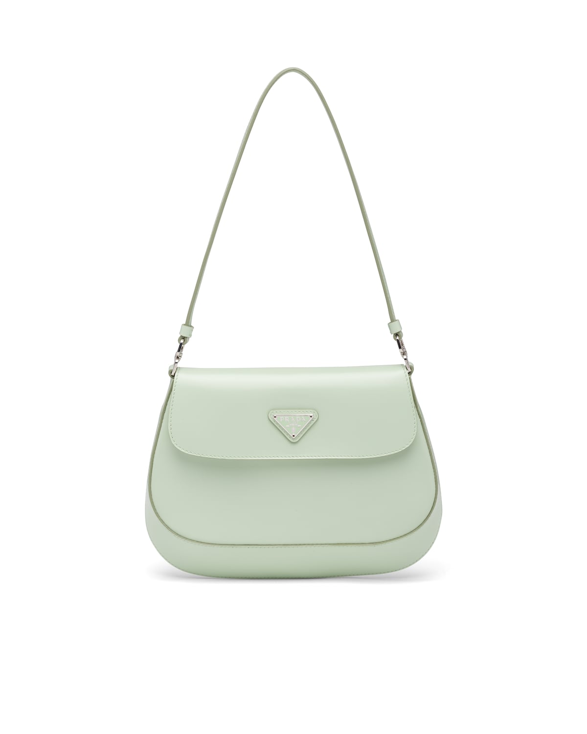 PRADA Cleo Brushed Leather Shoulder Bag in Aqua