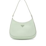 Prada Aqua Brushed Leather Cleo Shoulder Bag