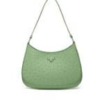 Prada Aquamarine Ostrich Cleo Shoulder Bag