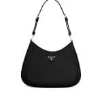 Prada Black Brushed Leather Large Shoulder/Crossbody Bag