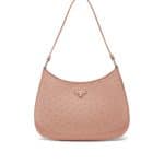 Prada Powder Pink Ostrich Cleo Shoulder Bag